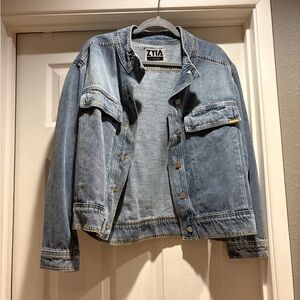 EUC ZYIA Active Blue Crossroads Denim Jacket